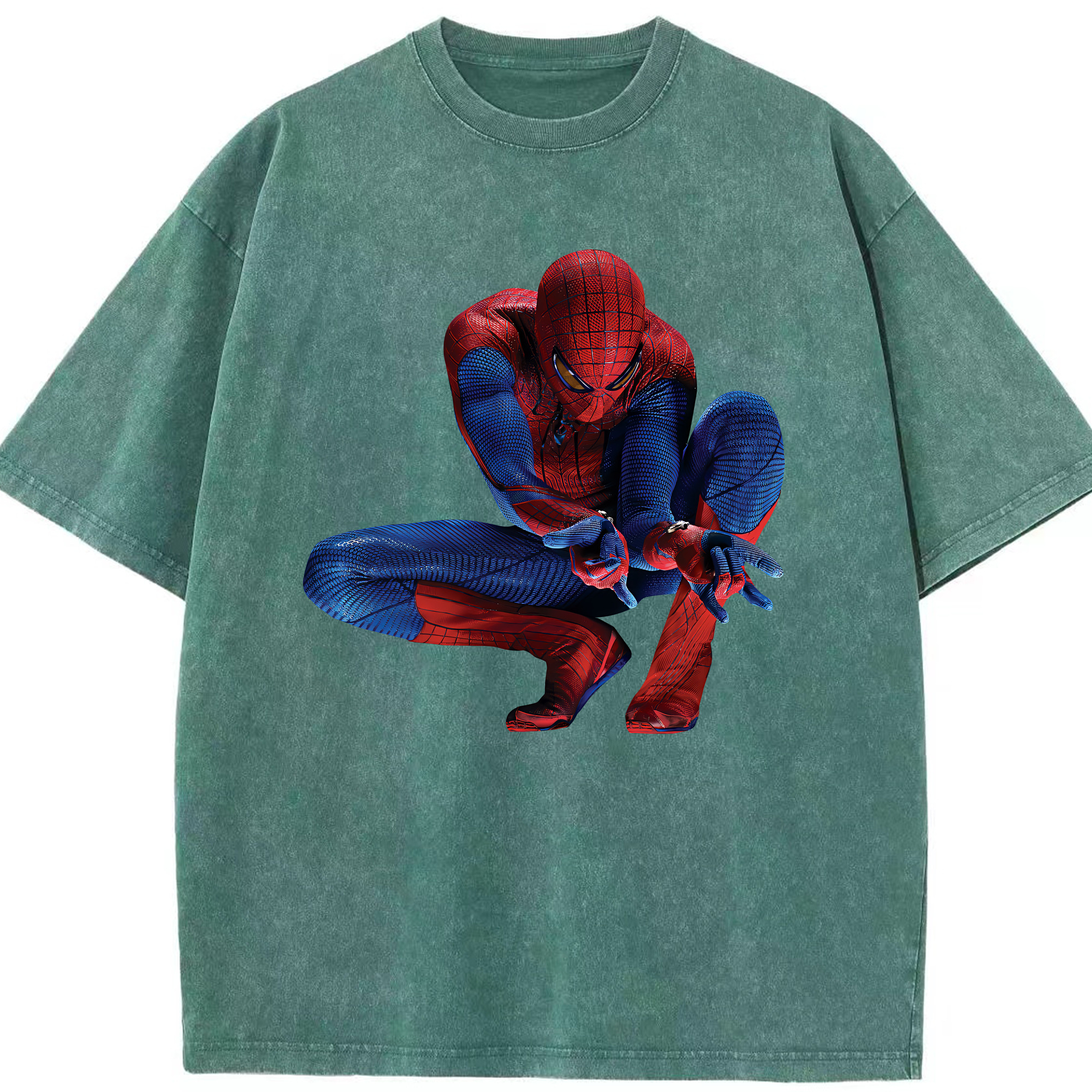 （画像用） Spider Man スパイダーマン 綿100% ヴィンテージ風 半袖Tシャツ（フロントプリント）